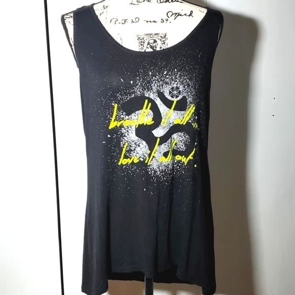 GAIAM- Graphic Yoga Tank Top " Breathe it all in, Love it all out" Black Sz.XL - Picture 1 of 5